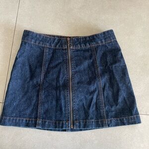 Denim mini skirt high waisted